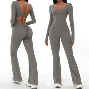 Ολόσωμη Φόρμα με Ανοιχτή Πλάτη - ΓΚΡΙ